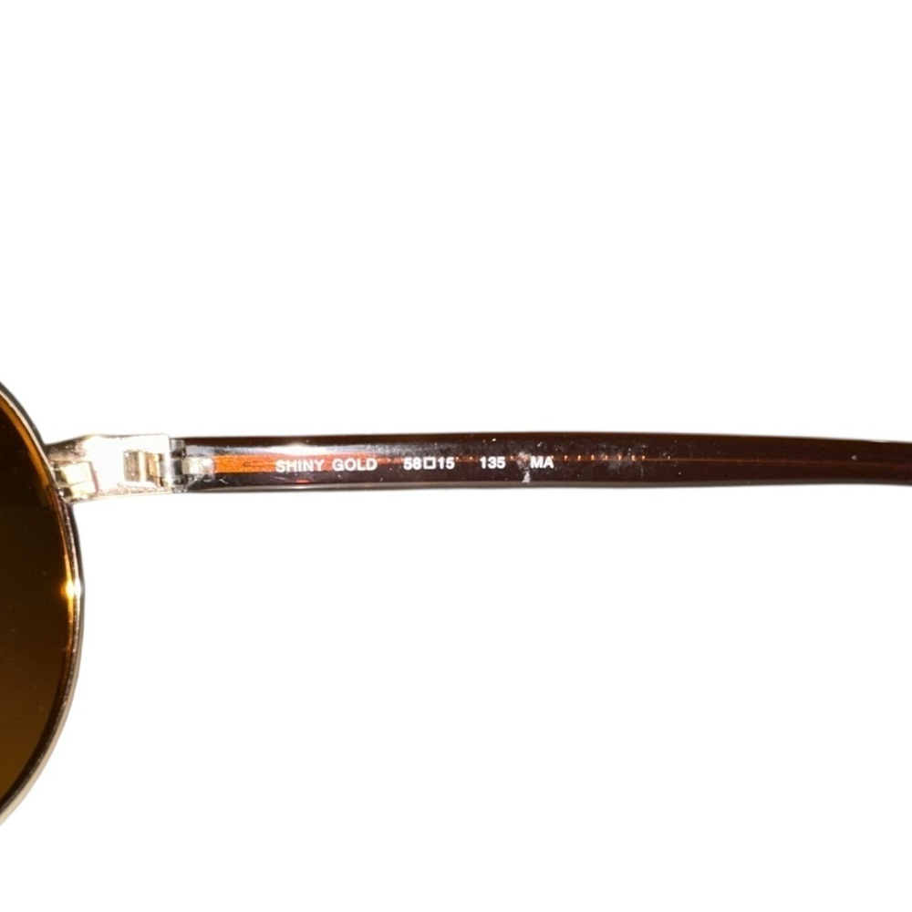 Precision 799 Aviator Sunglasses Gold Metal Frame with Brown Polarized Lenses - Picture 9 of 13